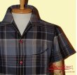 画像1: BAMBINO BS-401  CHECK OPEN COLLAR SHIRTS (チェックオープンカラーシャツ) (1)