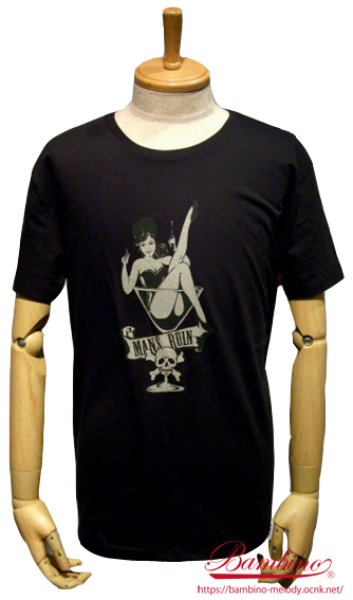 画像1: BAMBINO BC-230  T-SHIRTS (Tシャツ)  MANS RUIN  BLACK (1)